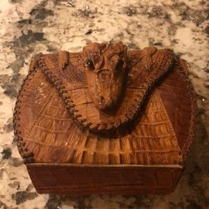 Vintage authentic alligator skin clutch/purse.